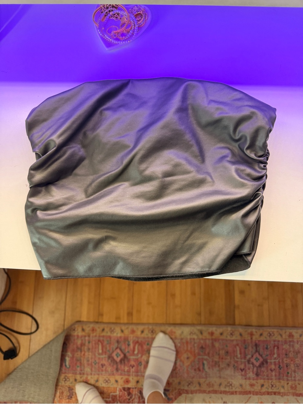 Satin-Look Black Strapless Women’s Bag